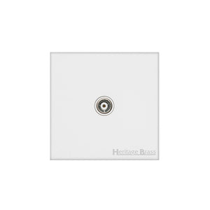 Windsor Range Matt White Switches & Sockets, WNW - 1 Gang Non-Isolated TV Coaxial Socket by Heritage Brass By M-Marcus