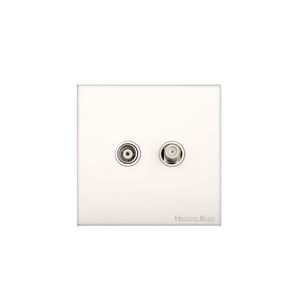 Windsor Range Matt White Switches & Sockets, WNW - TV/Satellite Socket by Heritage Brass By M-Marcus