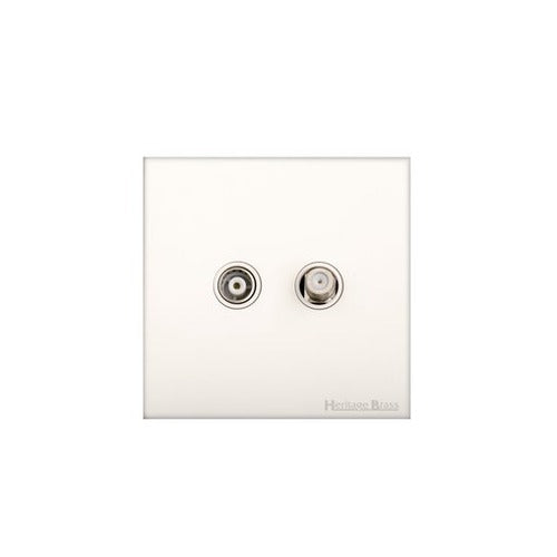 Windsor Range Matt White Switches & Sockets, WNW - TV/Satellite Socket by Heritage Brass By M-Marcus