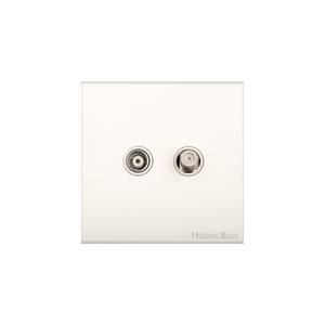 Windsor Range Matt White Switches & Sockets, WNW - TV/Satellite Socket by Heritage Brass By M-Marcus