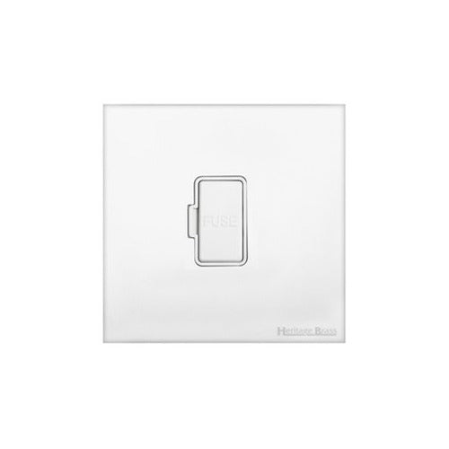 Windsor Range Matt White Switches & Sockets, WNW - Unswitched Spur (13 Amp) by Heritage Brass By M-Marcus