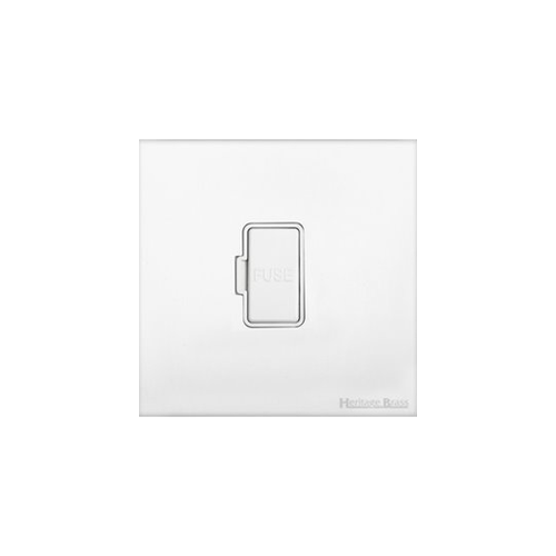 Windsor Range Matt White Switches & Sockets, WNW - Unswitched Spur (13 Amp) by Heritage Brass By M-Marcus