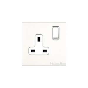 Windsor Range Matt White Switches & Sockets, WNW - Single Socket (13 Amp) by Heritage Brass By M-Marcus