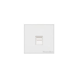 Windsor Range Matt White Switches & Sockets, WNW - 1 Gang Secondary Line Socket by Heritage Brass By M-Marcus