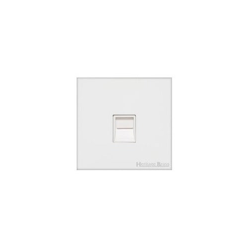 Windsor Range Matt White Switches & Sockets, WNW - 1 Gang Secondary Line Socket by Heritage Brass By M-Marcus