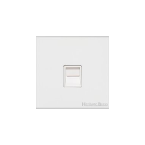 Windsor Range Matt White Switches & Sockets, WNW - 1 Gang Secondary Line Socket by Heritage Brass By M-Marcus