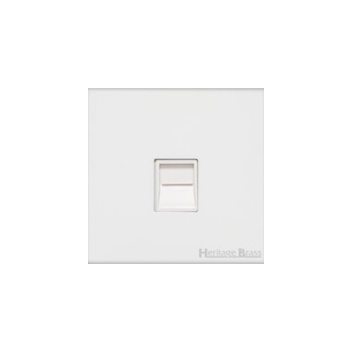Windsor Range Matt White Switches & Sockets, WNW - 1 Gang Secondary Line Socket by Heritage Brass By M-Marcus