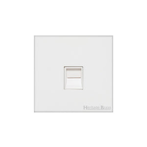 Windsor Range Matt White Switches & Sockets, WNW - 1 Gang Master Line Socket by Heritage Brass By M-Marcus