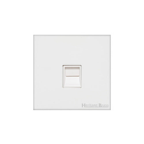 Windsor Range Matt White Switches & Sockets, WNW - 1 Gang Master Line Socket by Heritage Brass By M-Marcus