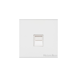 Windsor Range Matt White Switches & Sockets, WNW - 1 Gang Master Line Socket by Heritage Brass By M-Marcus