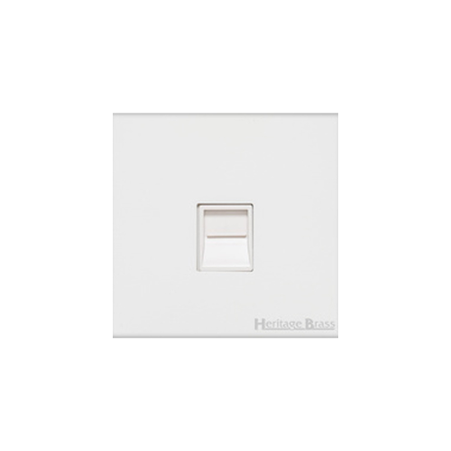 Windsor Range Matt White Switches & Sockets, WNW - 1 Gang Master Line Socket by Heritage Brass By M-Marcus