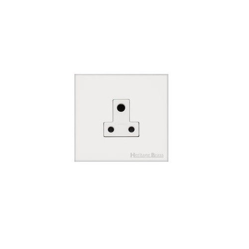 Windsor Range Matt White Switches & Sockets, WNW - 5 Amp 3 Round Pin Socket by Heritage Brass By M-Marcus