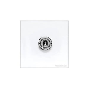 Windsor Range Matt White Switches & Sockets, WNW - 1 Gang Toggle Switch by Heritage Brass By M-Marcus