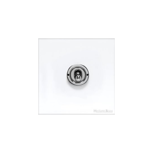 Windsor Range Matt White Switches & Sockets, WNW - 1 Gang Toggle Switch by Heritage Brass By M-Marcus