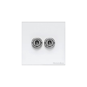 Windsor Range Matt White Switches & Sockets, WNW - 1 Gang Intermediate Toggle Switch by Heritage Brass By M-Marcus