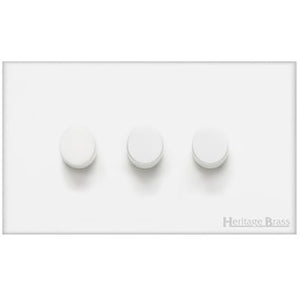 Windsor Range Matt White Switches & Sockets, WNW - 3G Multi Location Primary Dimmer by Heritage Brass By M-Marcus