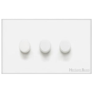 Windsor Range Matt White Switches & Sockets, WNW - 3G Multi Location Primary Dimmer by Heritage Brass By M-Marcus