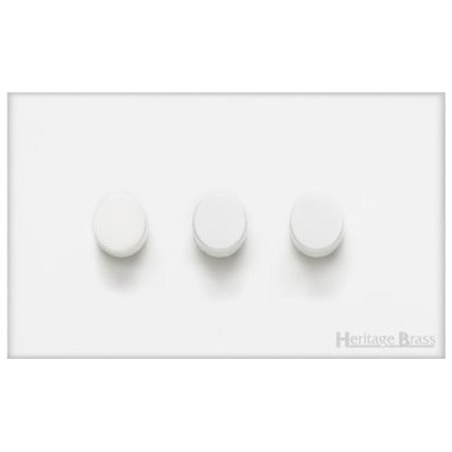 Windsor Range Matt White Switches & Sockets, WNW - 3G Multi Location Primary Dimmer by Heritage Brass By M-Marcus