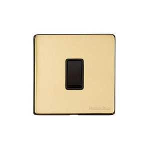 Vintage Range Polished Brass Switches & Sockets, X01 - 1 Gang Rocker Switch by Heritage Brass By M-Marcus