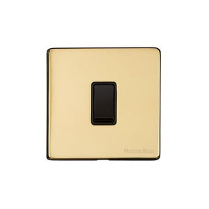 Vintage Range Polished Brass Switches & Sockets, X01 - 1 Gang Rocker Switch by Heritage Brass By M-Marcus