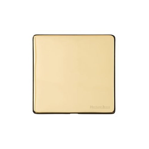 Vintage Range Polished Brass Switches & Sockets, X01 - Single Blank Plate by Heritage Brass By M-Marcus