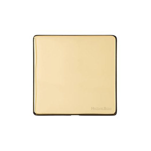 Vintage Range Unlacquered Polished Brass Switches & Sockets, XUL - Single Blank Plate by Heritage Brass By M-Marcus