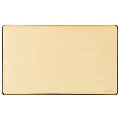 Vintage Range Polished Brass Switches & Sockets, X01 - Double Blank Plate by Heritage Brass By M-Marcus