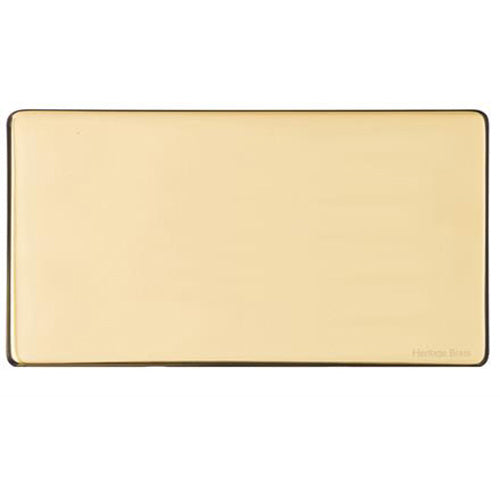 Vintage Range Polished Brass Switches & Sockets, X01 - Double Blank Plate by Heritage Brass By M-Marcus