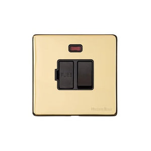 Vintage Range Polished Brass Switches & Sockets, X01 - Switched Spur with Neon (13 Amp) by Heritage Brass By M-Marcus