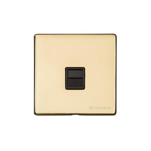 Vintage Range Unlacquered Polished Brass Switches & Sockets, XUL - 1 Gang Secondary Line Socket by Heritage Brass By M-Marcus