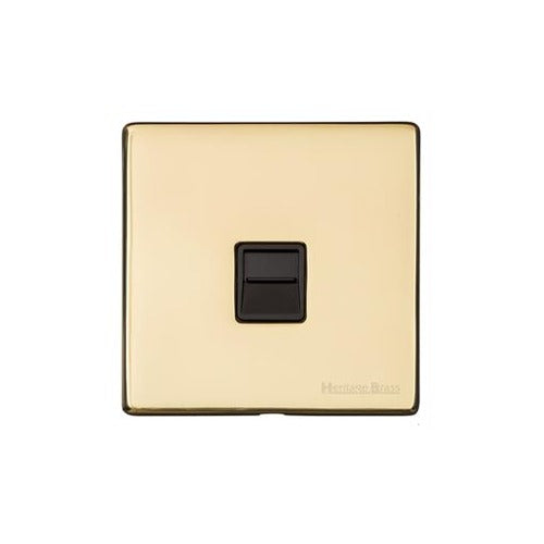 Vintage Range Unlacquered Polished Brass Switches & Sockets, XUL - 1 Gang Secondary Line Socket by Heritage Brass By M-Marcus