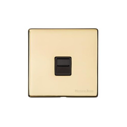 Vintage Range Unlacquered Polished Brass Switches & Sockets, XUL - 1 Gang Master Line Socket by Heritage Brass By M-Marcus