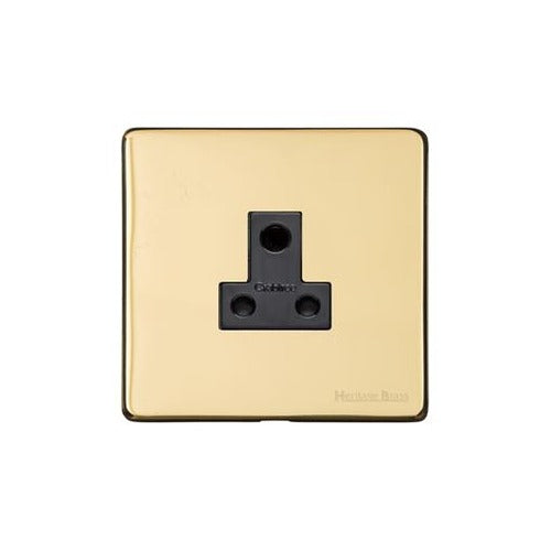 Vintage Range Polished Brass Switches & Sockets, X01 - 5 Amp 3 Round Pin Socket by Heritage Brass By M-Marcus