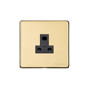 Vintage Range Polished Brass Switches & Sockets, X01 - 5 Amp 3 Round Pin Socket by Heritage Brass By M-Marcus