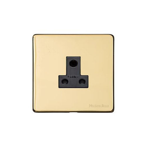 Vintage Range Polished Brass Switches & Sockets, X01 - 5 Amp 3 Round Pin Socket by Heritage Brass By M-Marcus