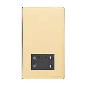 Vintage Range Polished Brass Switches & Sockets, X01 - Shaver Socket Output Voltage 110/240V by Heritage Brass By M-Marcus