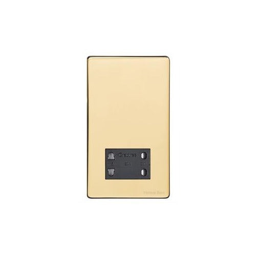 Vintage Range Unlacquered Polished Brass Switches & Sockets, XUL - Shaver Socket Output Voltage 110/240V by Heritage Brass By M-Marcus