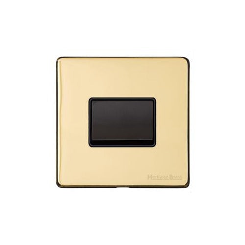 Vintage Range Polished Brass Switches & Sockets, X01 - 6A Triple Pole Fan Isolator Switch by Heritage Brass By M-Marcus