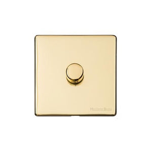 Vintage Range Unlacquered Polished Brass Switches & Sockets, XUL - 1 Gang Dimmer 250 watts (Compatible with halogen/ incandescent bulbs) by Heritage Brass By M-Marcus