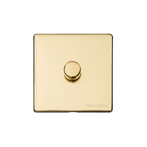 Vintage Range Unlacquered Polished Brass Switches & Sockets, XUL - 1G Multi Location Secondary Dimmer by Heritage Brass By M-Marcus