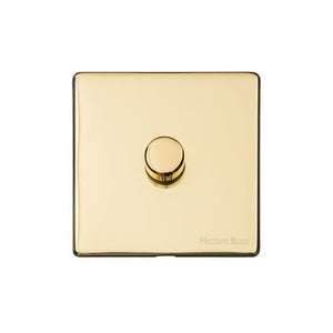 Vintage Range Unlacquered Polished Brass Switches & Sockets, XUL - 1 Gang Dimmer 400 watts (Compatible with halogen/ incandescent bulbs) by Heritage Brass By M-Marcus