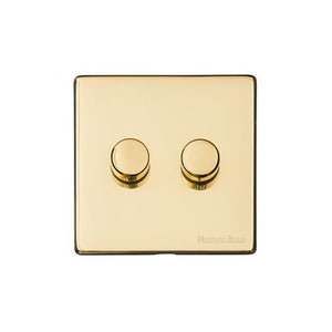 Vintage Range Polished Brass Switches & Sockets, X01 - 2G Multi Location Secondary Dimmer by Heritage Brass By M-Marcus