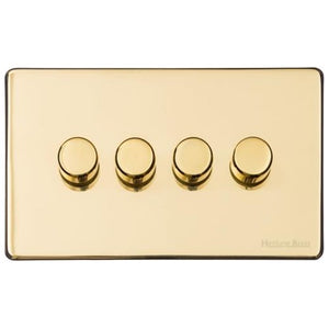 Vintage Range Unlacquered Polished Brass Switches & Sockets, XUL - 4G Multi Location Secondary Dimmer by Heritage Brass By M-Marcus