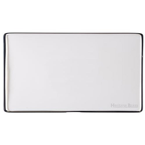 Vintage Range Polished Chrome Switches & Sockets, X02 - Double Blank Plate by Heritage Brass By M-Marcus