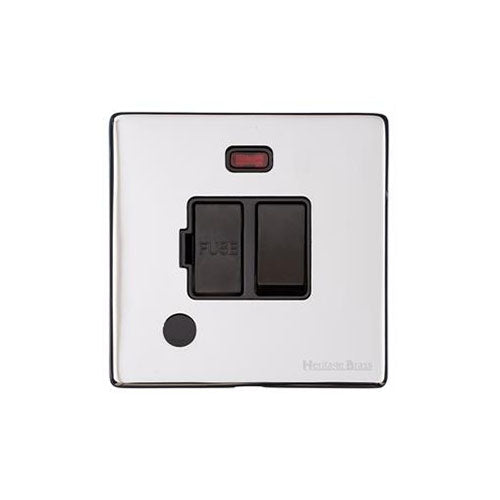 Vintage Range Polished Chrome Switches & Sockets, X02 - Switched Spur with Neon + Cord (13 Amp) by Heritage Brass By M-Marcus