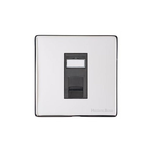 Vintage Range Polished Chrome Switches & Sockets, X02 - 1 Gang RJ45 by Heritage Brass By M-Marcus