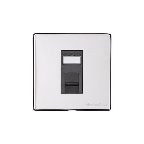 Vintage Range Polished Chrome Switches & Sockets, X02 - 1 Gang RJ45 by Heritage Brass By M-Marcus