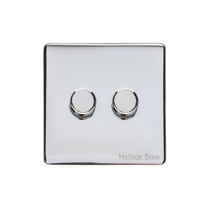 Vintage Range Polished Chrome Switches & Sockets, X02 - 2G Multi Location Primary Dimmer by Heritage Brass By M-Marcus