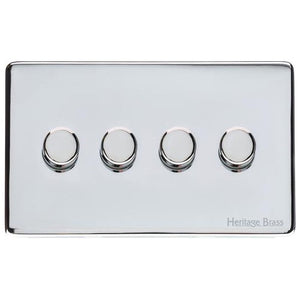 Vintage Range Polished Chrome Switches & Sockets, X02 - 4G Multi Location Primary Dimmer by Heritage Brass By M-Marcus