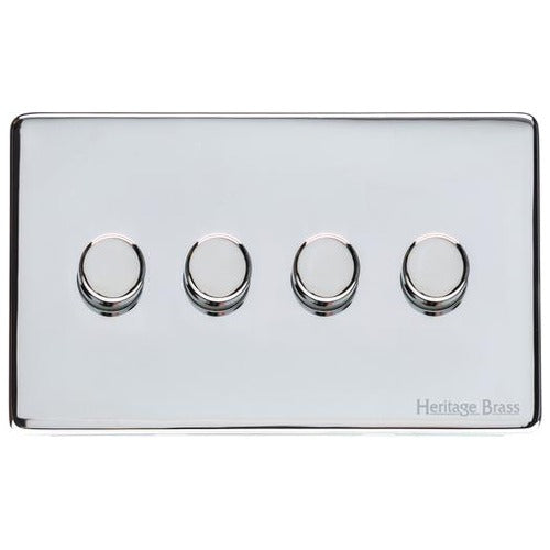 Vintage Range Polished Chrome Switches & Sockets, X02 - 4G Multi Location Primary Dimmer by Heritage Brass By M-Marcus